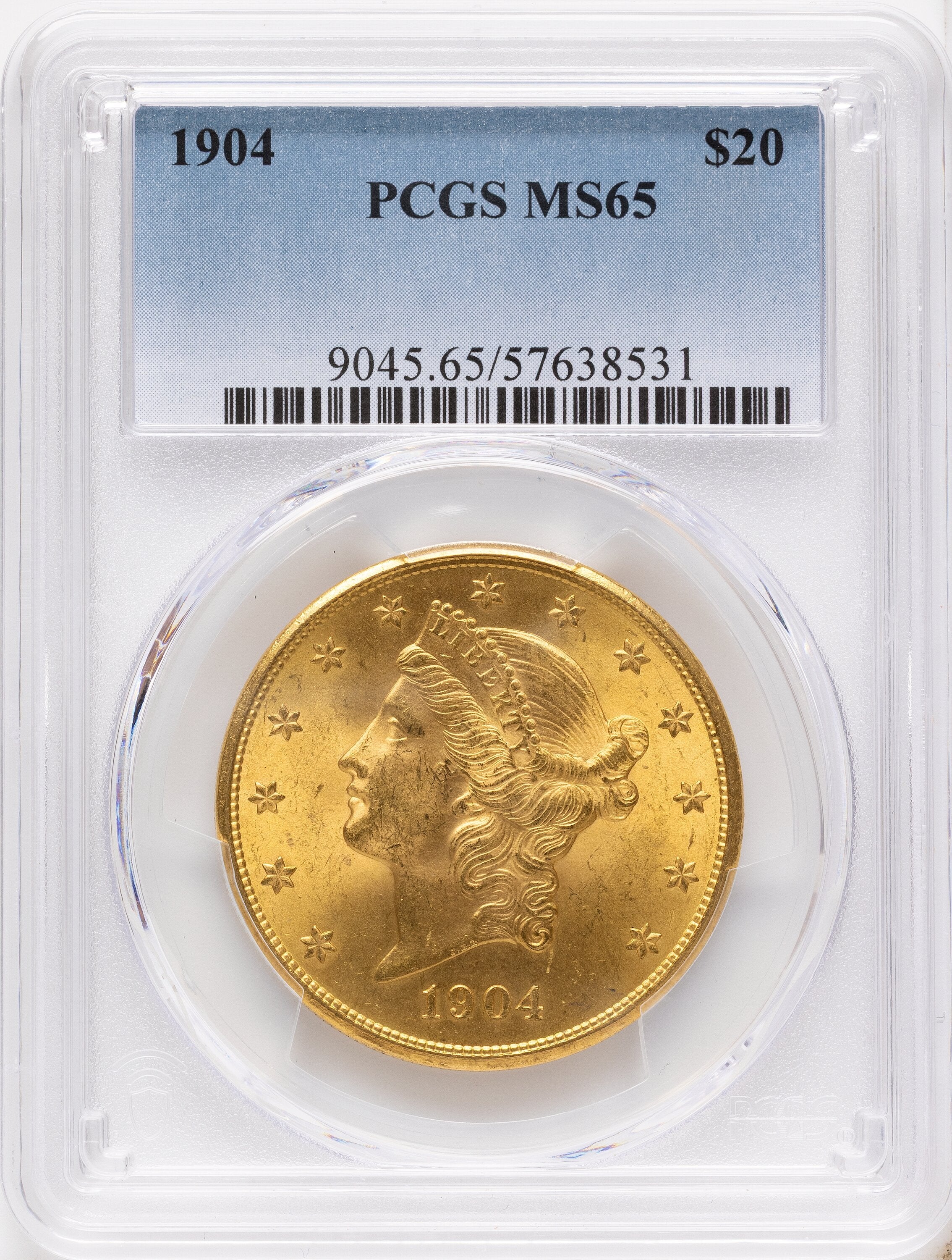1904 $20 Liberty Liberty Double Eagle PCGS MS65
