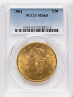 1904 $20 Liberty Liberty Double Eagle PCGS MS65