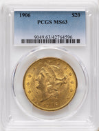 1906 $20 Liberty Double Eagle PCGS MS63