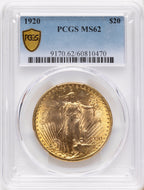 1920 $20 Saint-Gaudens Double Eagle PCGS MS62