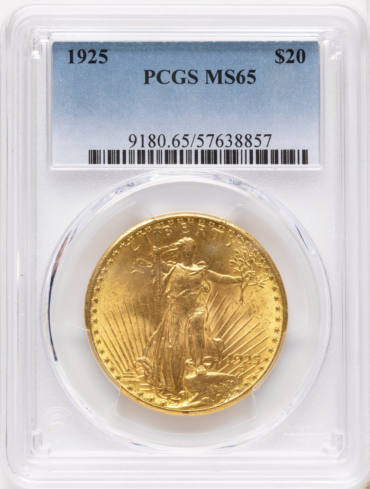 1925 $20 Saint-Gaudens Double Eagle PCGS MS65
