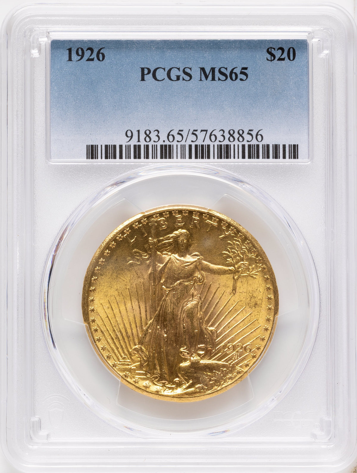 1926 $20 Saint-Gaudens Double Eagle PCGS MS65