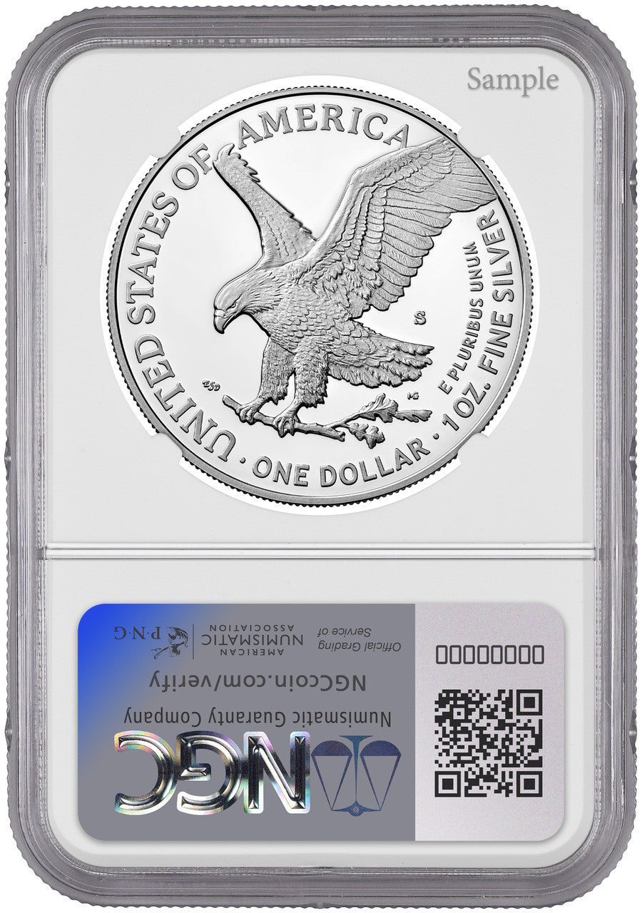 2024-S Proof Silver Eagle First Day of Issue Bridge Label NGC PF70