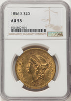 1856-S $20 Liberty Double Eagle NGC AU55