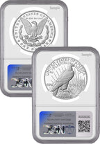 2025-S Morgan and Peace Silver Dollar 2pc Set AR NGC PF70 Harrigal