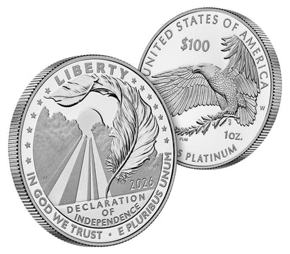 2026-W $100 Platinum Eagle Declaration of Independence 250 FDI NGC PF70
