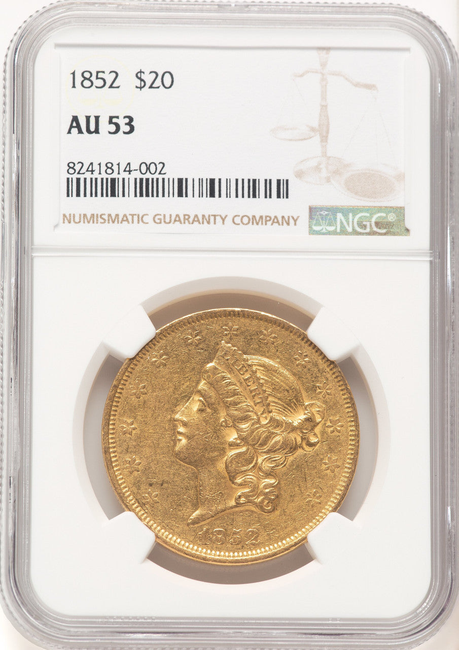 1852 $20 Liberty Double Eagle NGC AU53 (177192046)