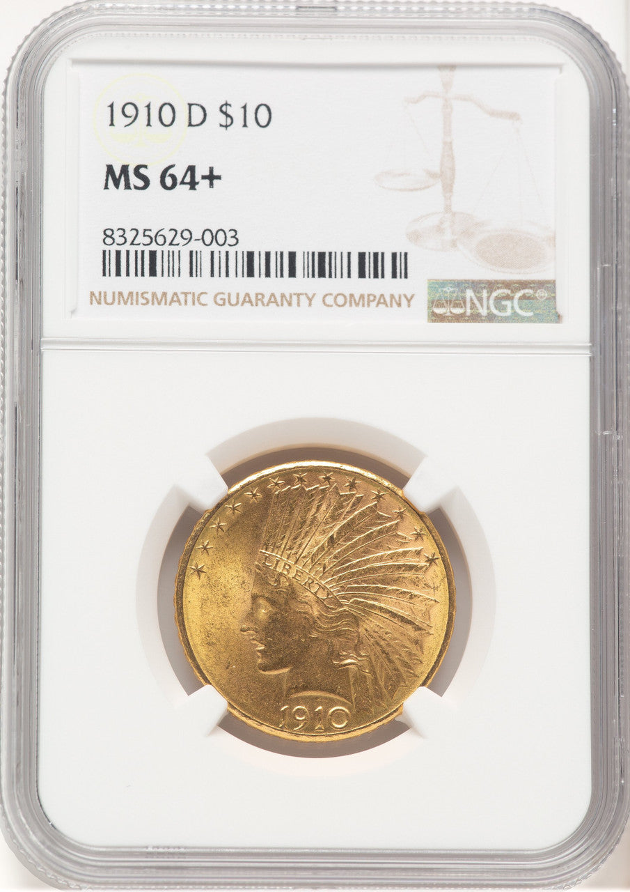 1910-D $10 Indian Eagle NGC MS64+