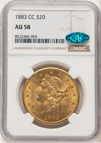 1883-CC $20 CAC Liberty Double Eagle NGC AU58