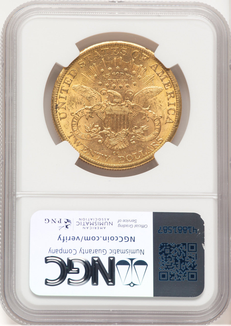 1883-CC $20 CAC Liberty Double Eagle NGC AU58