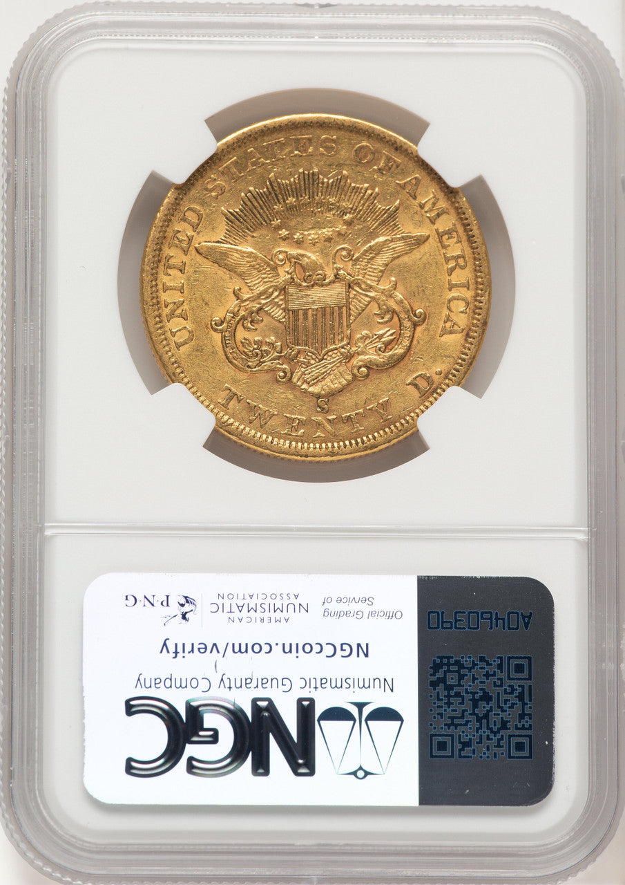 1862-S $20 Liberty Double Eagle NGC AU50 (177339041)