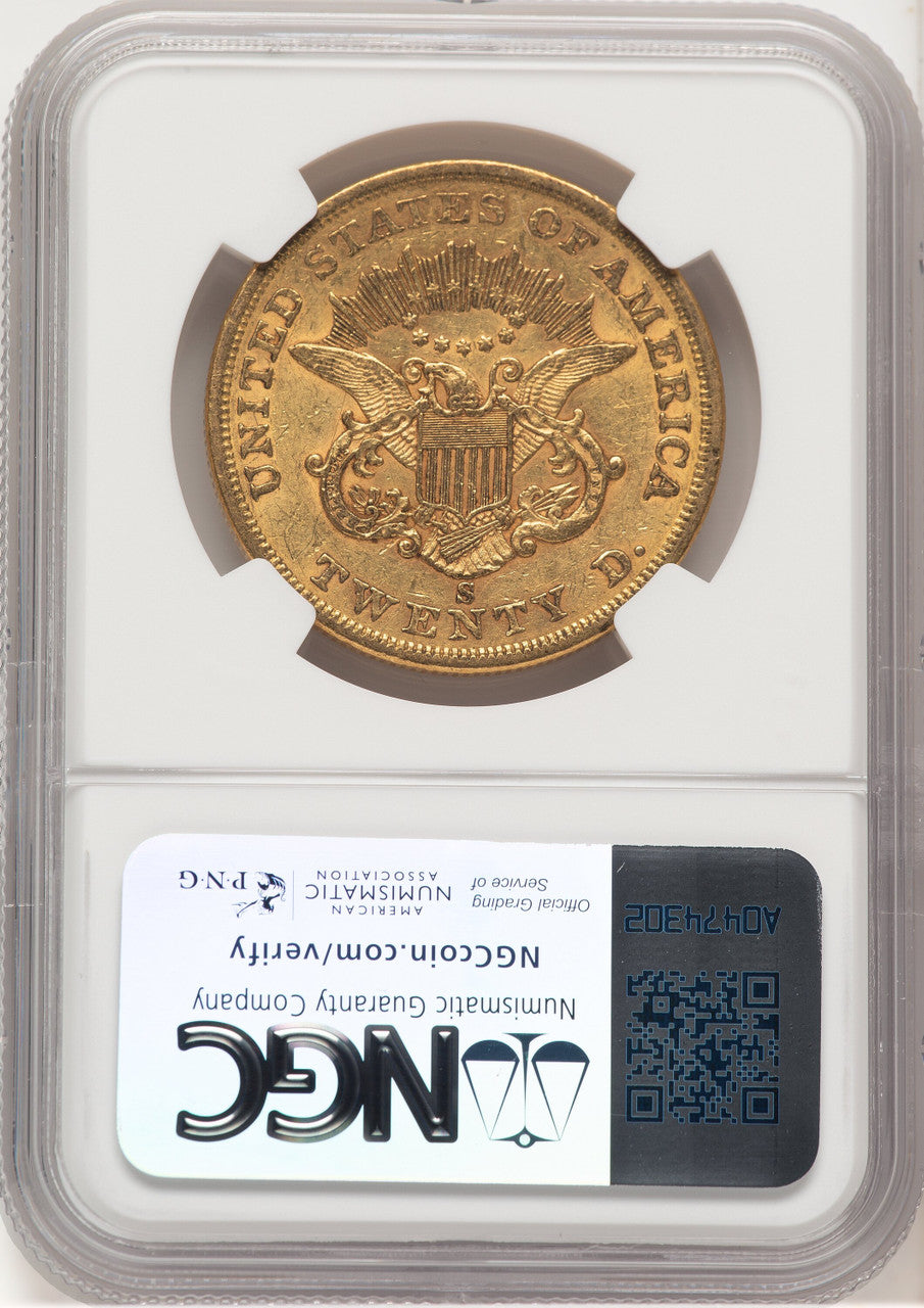 1862-S $20 Liberty Double Eagle NGC AU55 (177372003)