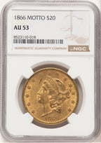 1866 $20 Liberty Double Eagle NGC AU53 (177372005)