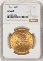 1897 $20 Liberty Double Eagle NGC MS63