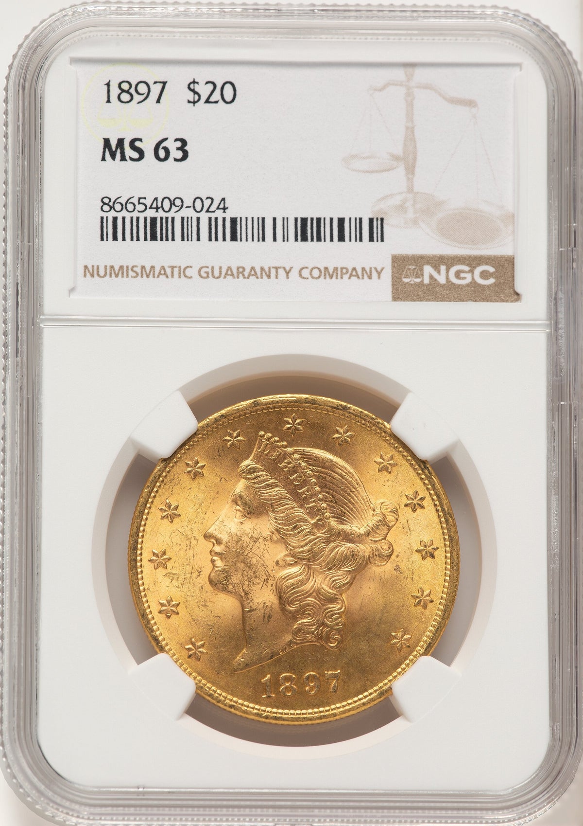 1897 $20 Liberty Double Eagle NGC MS63