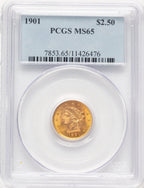 1901 $2.50 Liberty Quarter Eagle PCGS MS65 (177385006)
