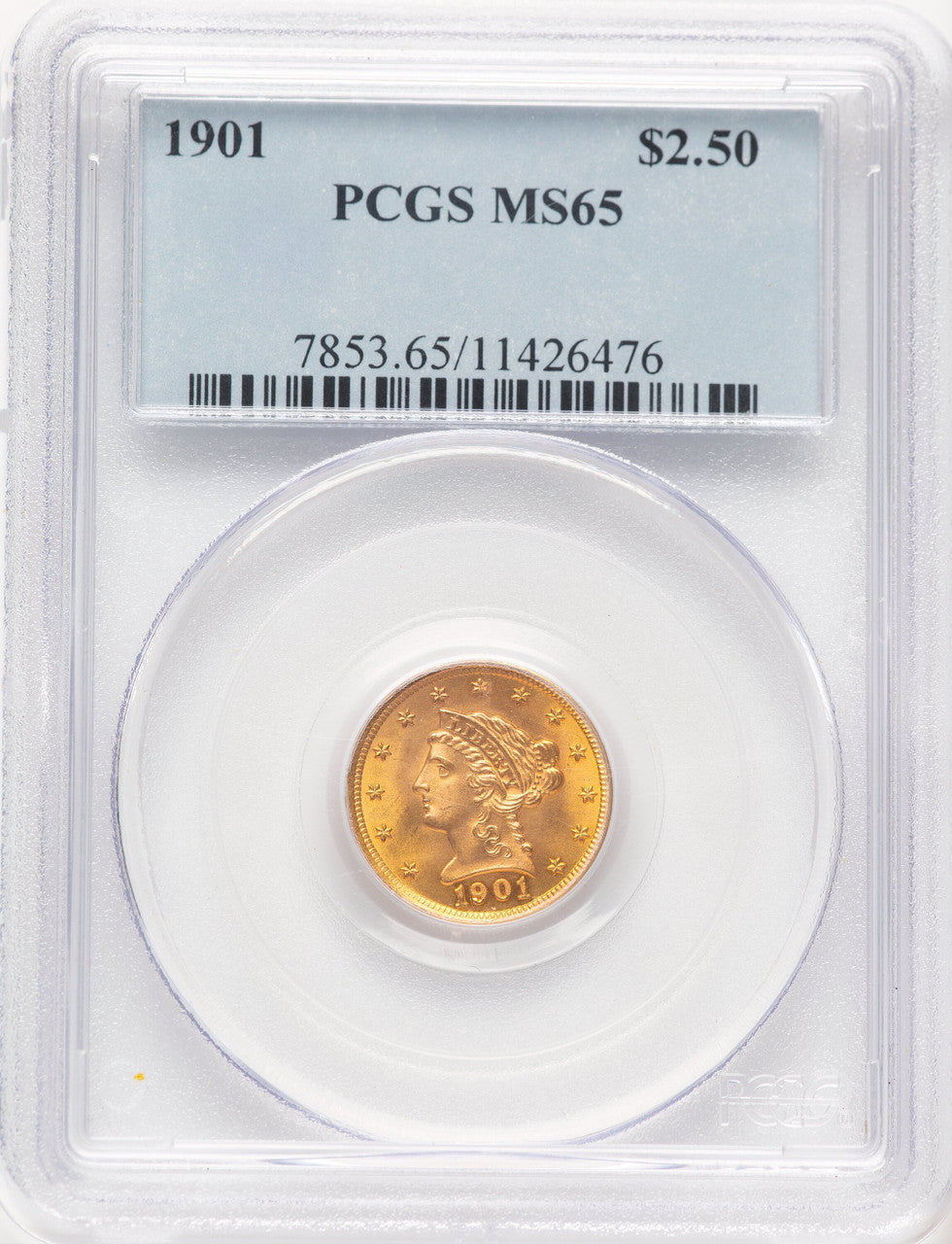 1901 $2.50 Liberty Quarter Eagle PCGS MS65 (177385006)