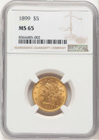 1899 $5 Liberty Half Eagle NGC MS65 (177388105)