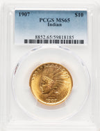 1907 $10 No Motto Indian Eagle PCGS MS65 (177422001)