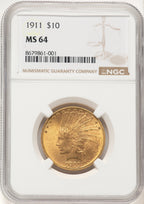 1911 $10 Indian Eagle NGC MS64