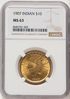 1907 $10 No Motto Indian Eagle NGC MS63 (177432033)
