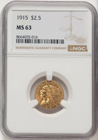 1915 $2.50 Indian Quarter Eagle NGC MS63