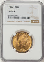 1926 $10 Indian Eagle NGC MS65