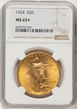 1924 $20 Saint Saint-Gaudens Double Eagle NGC MS65+