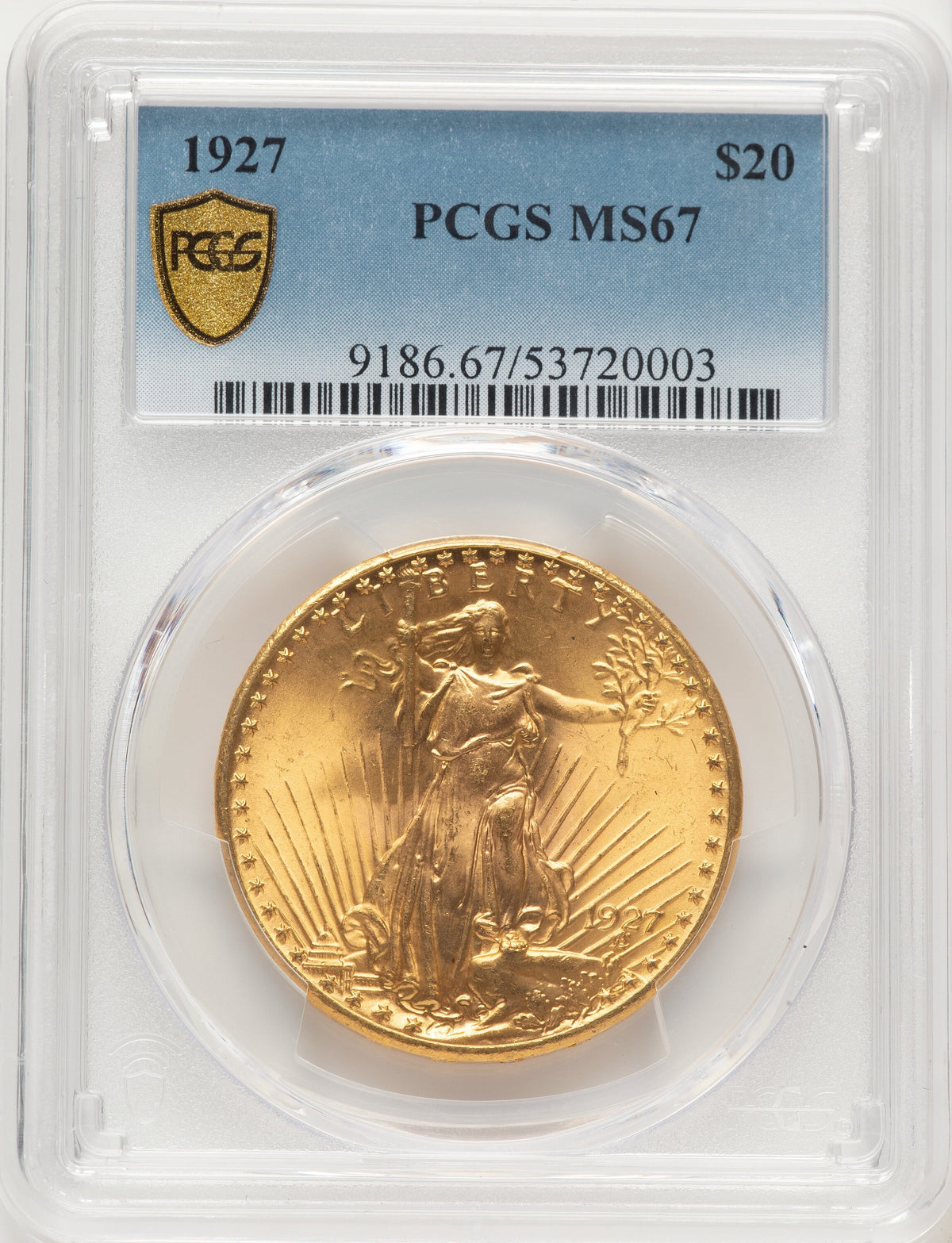 1927 $20 Saint-Gaudens Double Eagle PCGS MS67