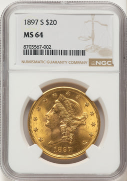 1897-S $20 Liberty Double Eagle NGC MS64