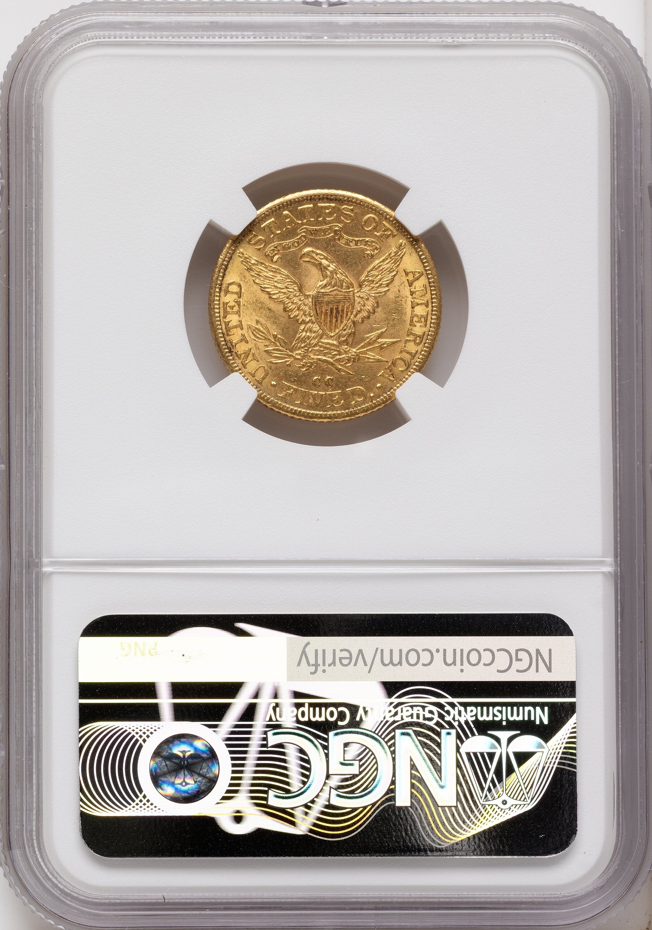 1892-CC $5 CAC Liberty Half Eagle NGC MS62