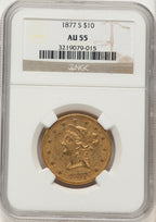 1877-S $10 Liberty Eagle NGC AU55