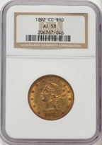 1892-CC $10 Liberty Eagle NGC AU58