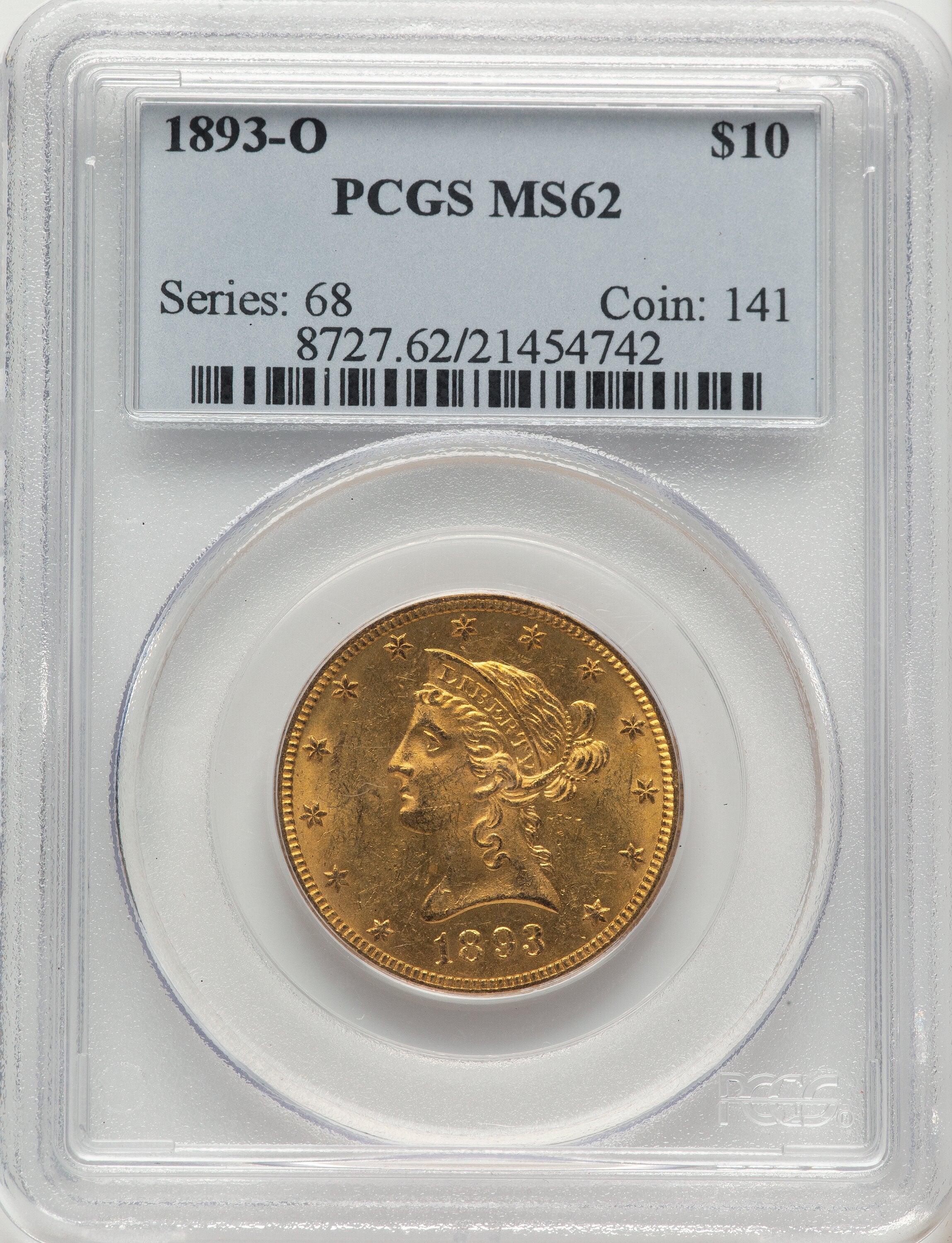 1893-O $10 Liberty Eagle PCGS MS62