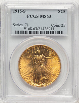 1915-S $20 Saint-Gaudens Double Eagle PCGS MS63