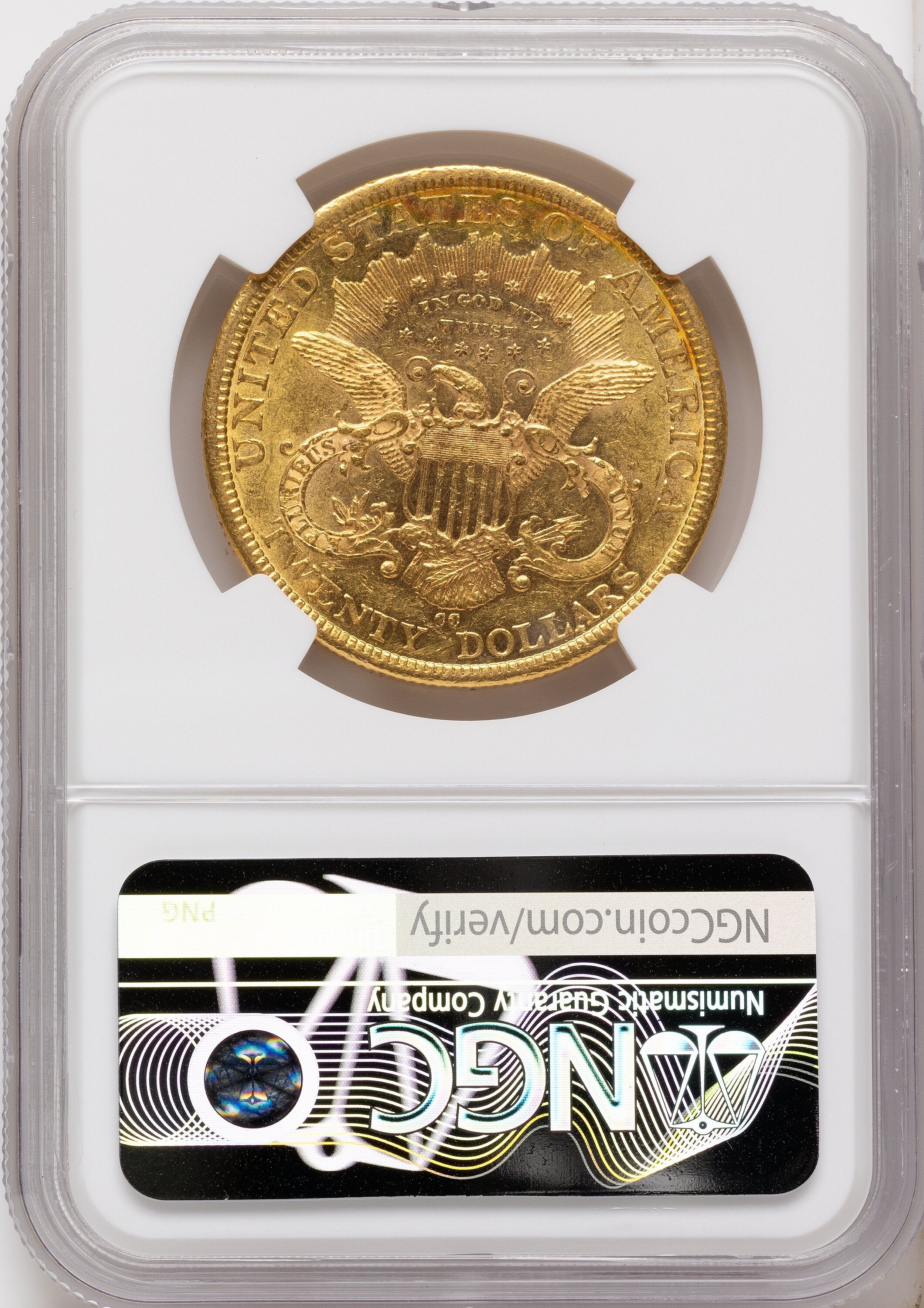 1877-CC $20 Liberty Double Eagle NGC AU55