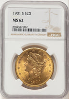 1901-S $20 Liberty Double Eagle NGC MS62