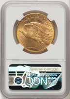 1908-D $20 NO MOTTO Saint-Gaudens Double Eagle NGC MS62