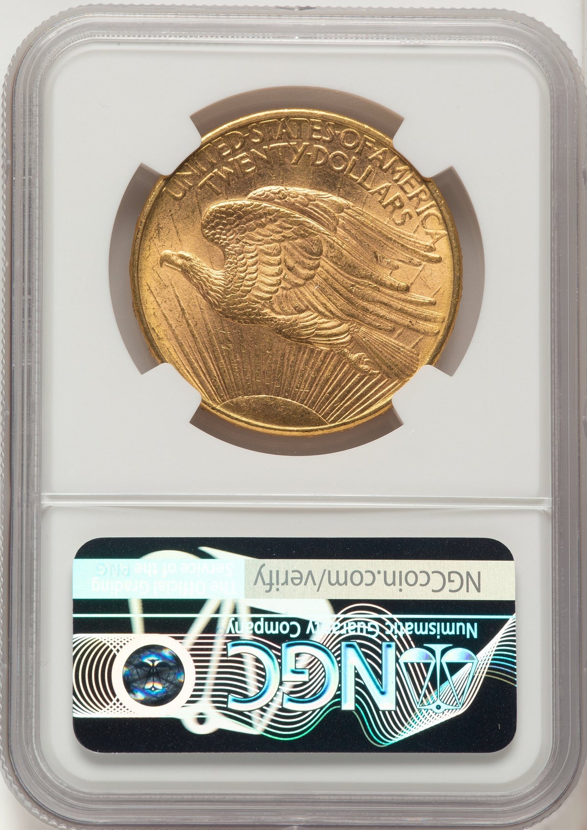 1908-D $20 NO MOTTO Saint-Gaudens Double Eagle NGC MS62