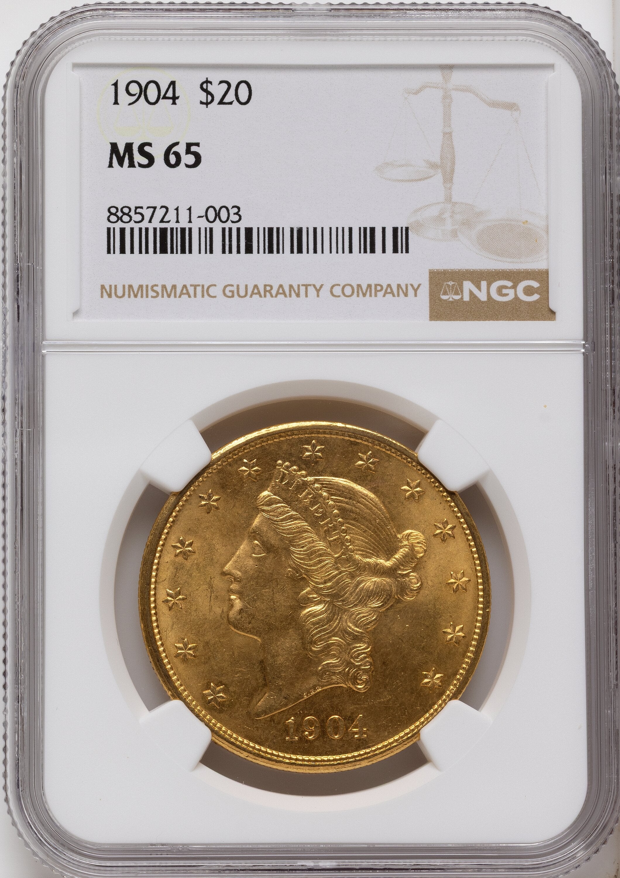 1904 $20 Liberty Liberty Double Eagle NGC MS65