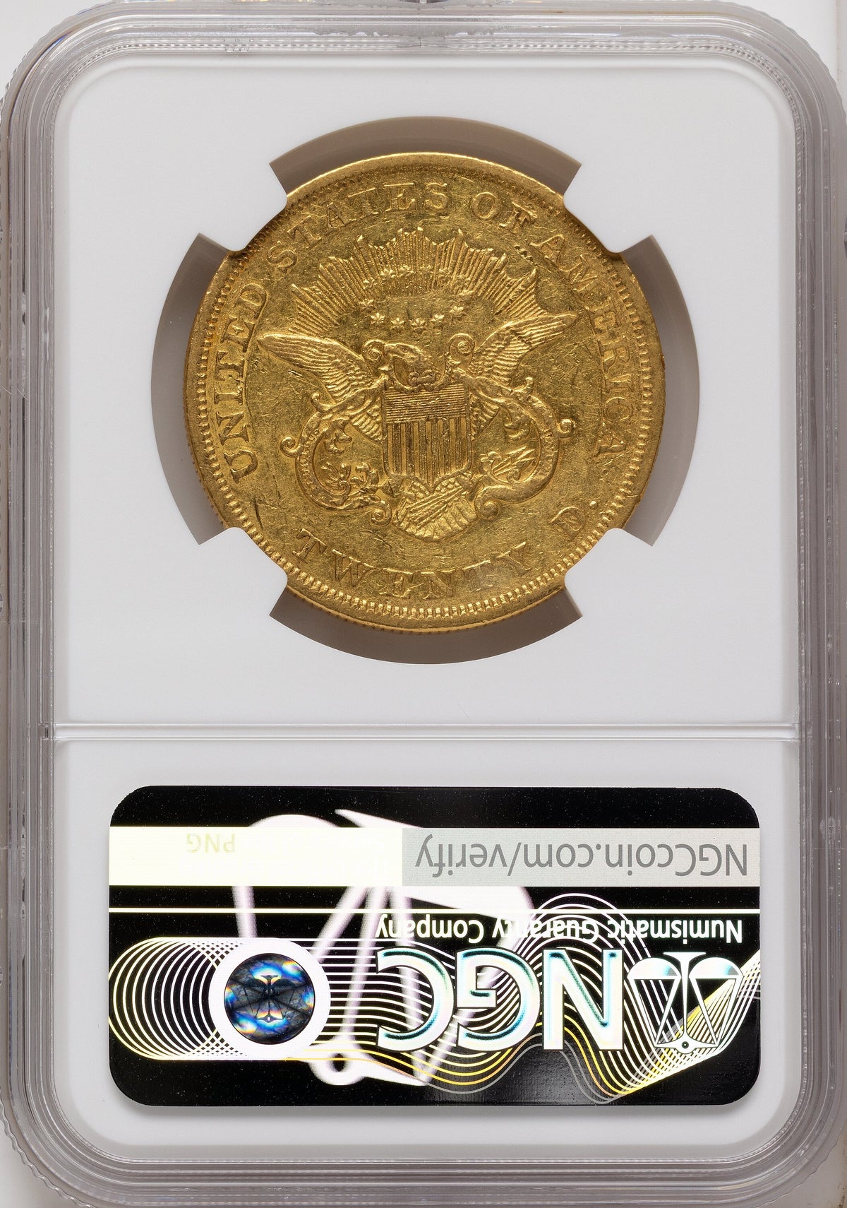 1850 $20 Liberty Double Eagle NGC AU55