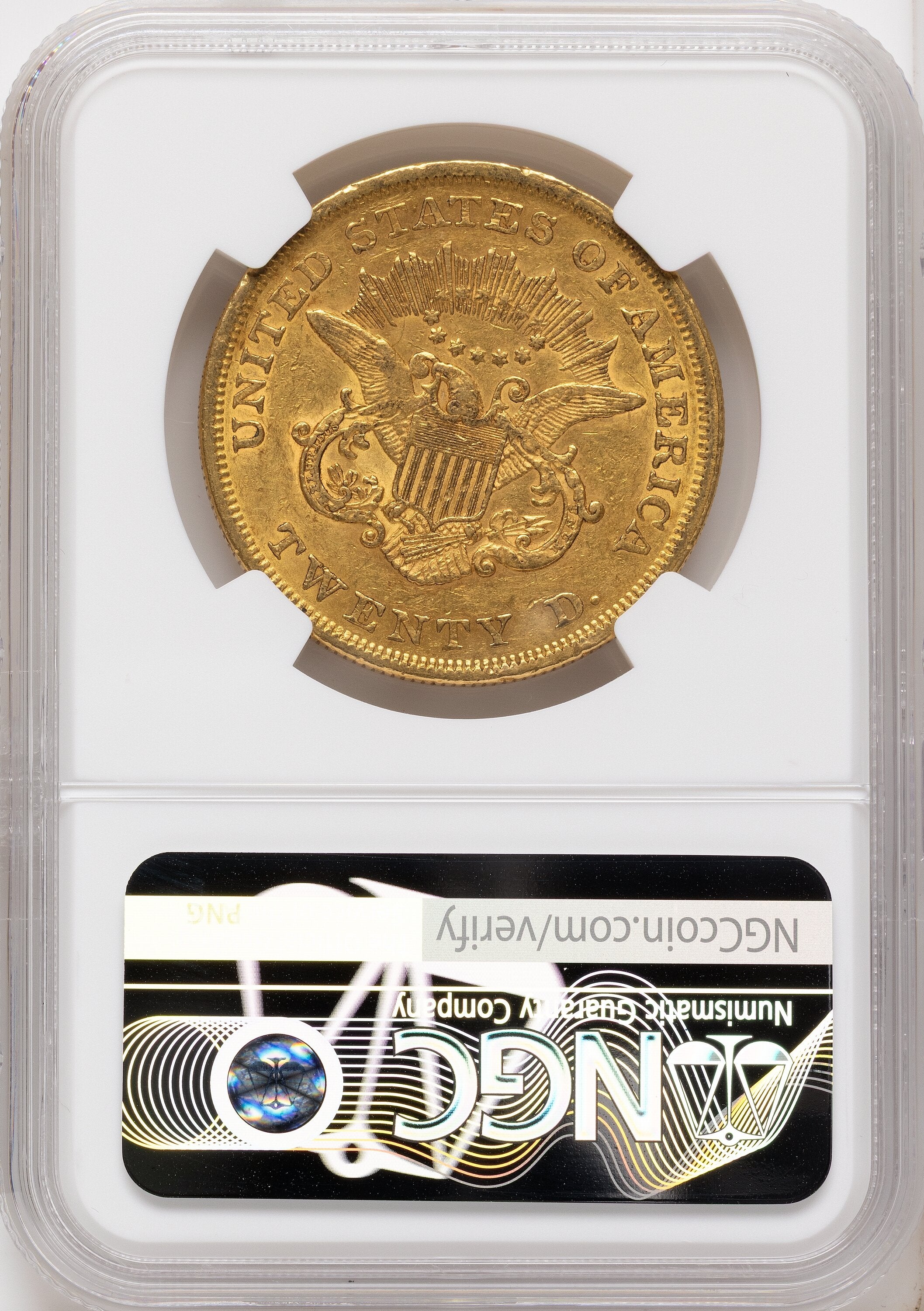 1851 $20 Liberty Double Eagle NGC AU53