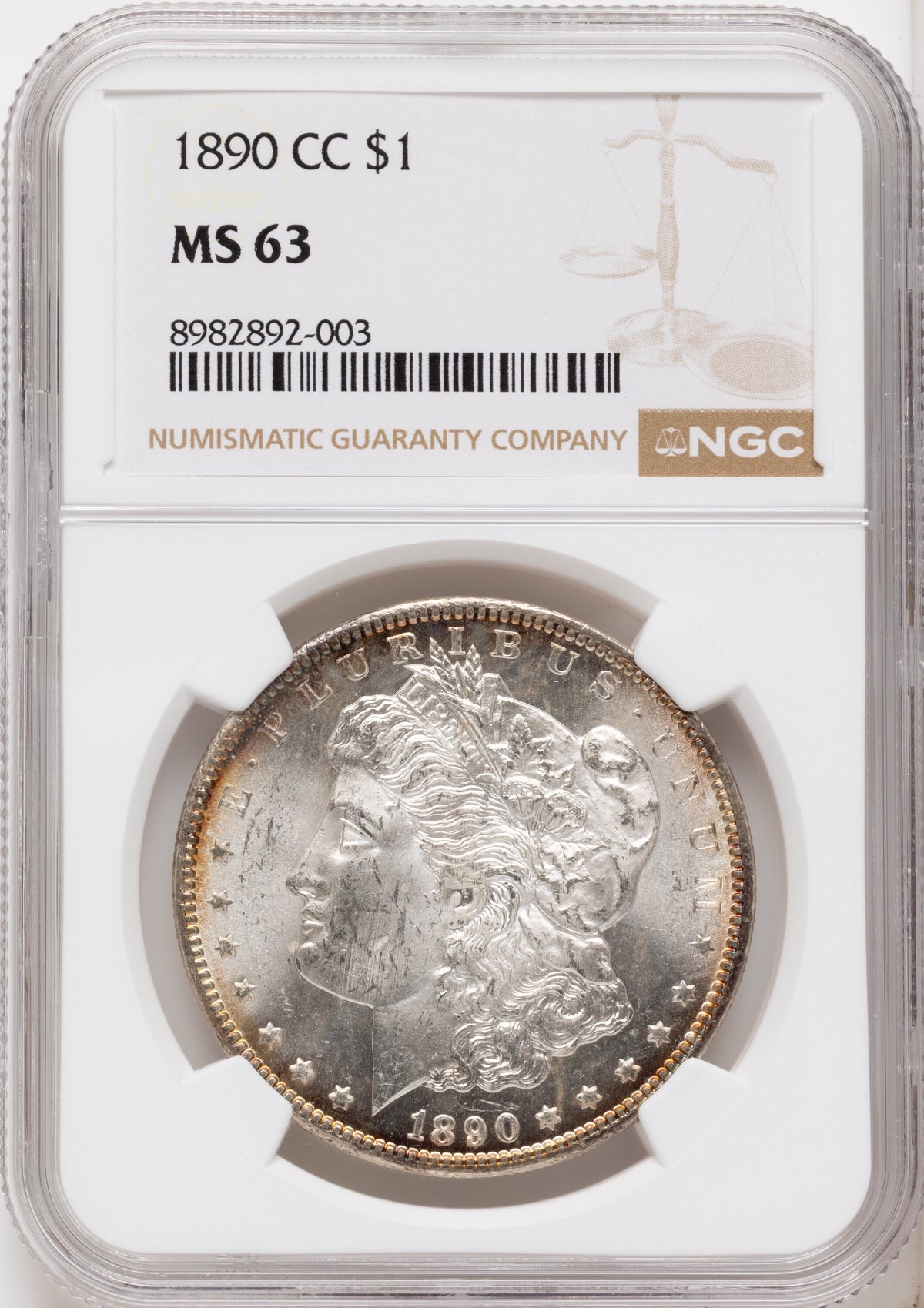 1890-CC Morgan Dollar NGC MS63