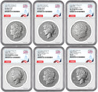 2026 Morgan & Peace Dollar 250th Anniversary 6-Coin Set FDI NGC MS70/PF70 Congress