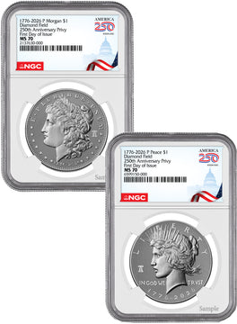 2026-P Morgan & Peace Dollar Diamond Field Two-Coin Set FDI NGC MS70 Congress