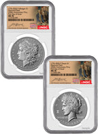 2026-P Morgan & Peace Dollar Diamond Field Two-Coin Set FDI NGC MS70 Hancock