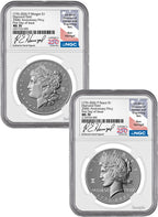 2026-P Morgan & Peace Dollar Diamond Field Two-Coin Set FDI NGC MS70 Harrigal