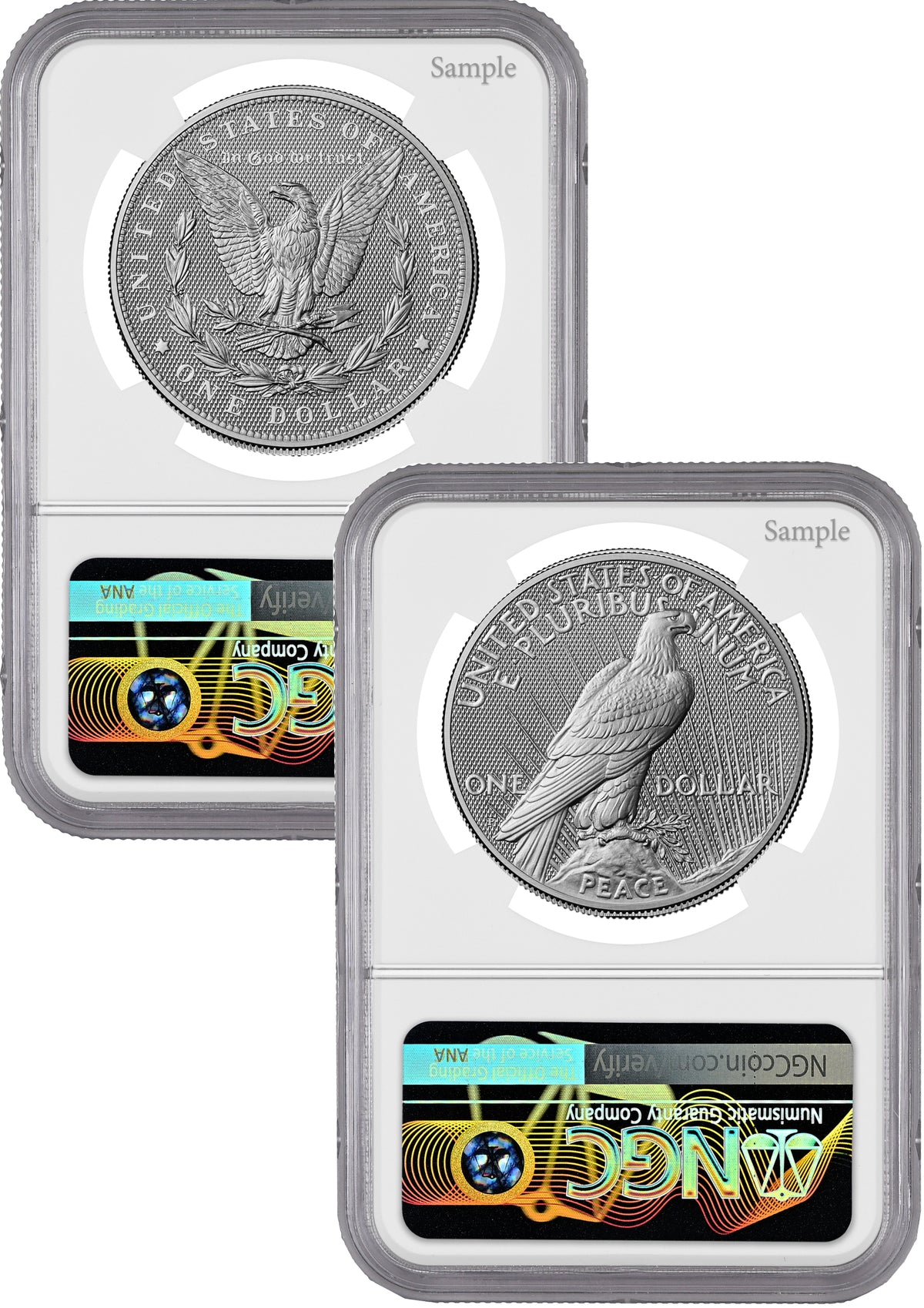 2026-P Morgan & Peace Dollar Diamond Field Two-Coin Set FDI NGC MS70 Hancock