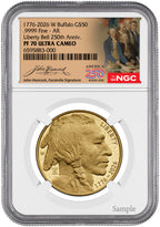 2026-W 1 oz Proof Gold Buffalo AR 250 Liberty Bell NGC PF70 (1776-2026) Hancock