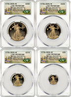 2026-W Proof Gold Eagle 250 Liberty Bell 4-Coin Set FDD CAC PR70 (1776-2026)
